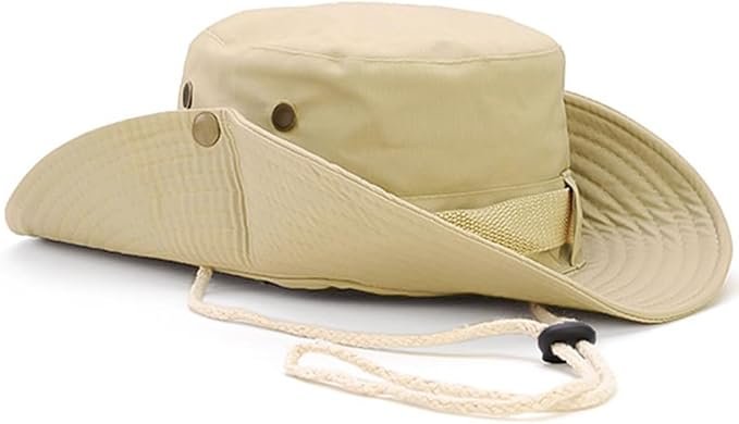 Chapeau de Protection Solaire, Chapeau de Soleil à Large Bord Extérieur Pliable Respirant Chapeau de Boonie Peche Safari pour Pêche Chasse Camping Randonnée Voyage