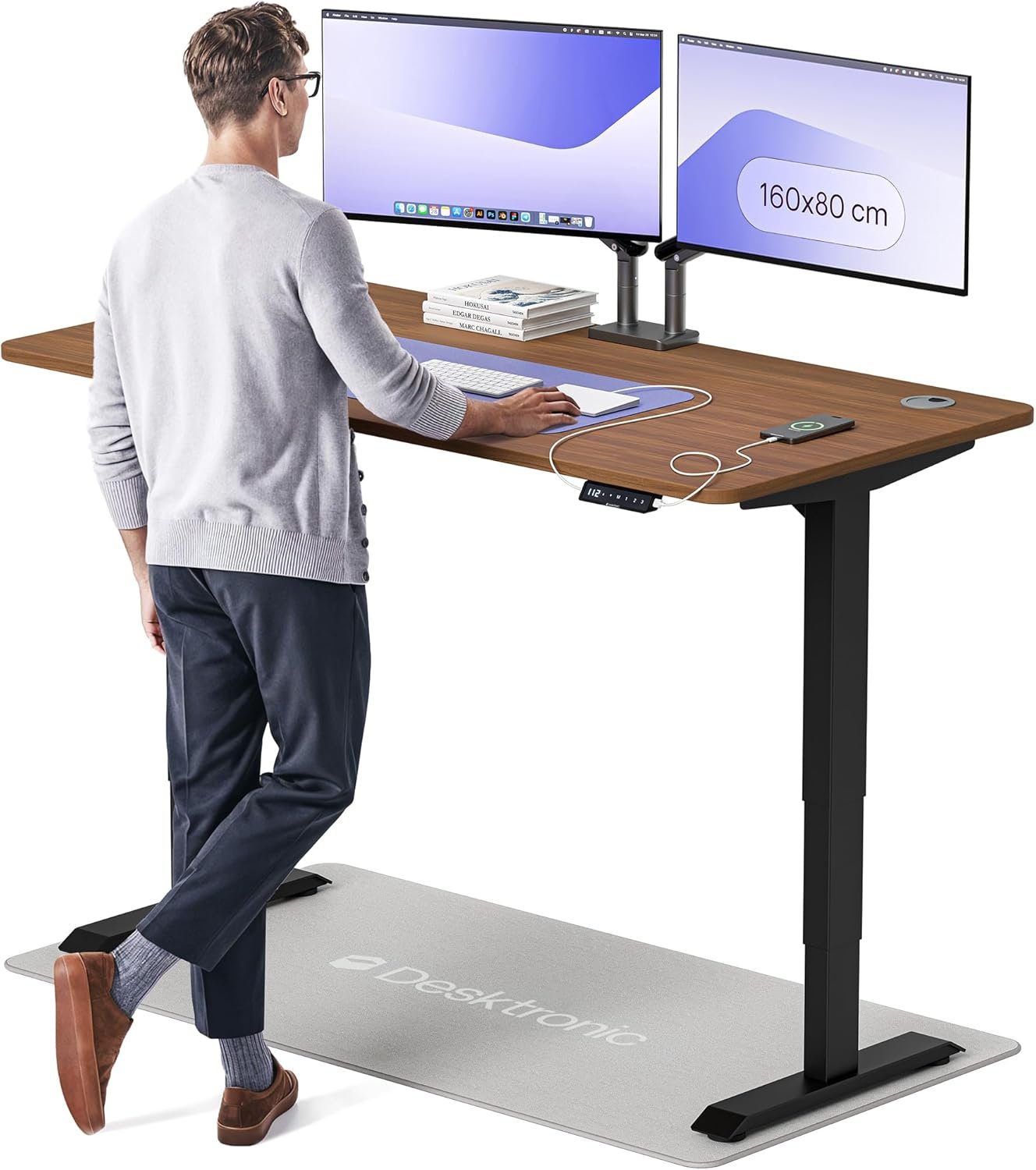 Bureau Assis Debout Électrique 160x80 cm – Double Moteur Silencieux