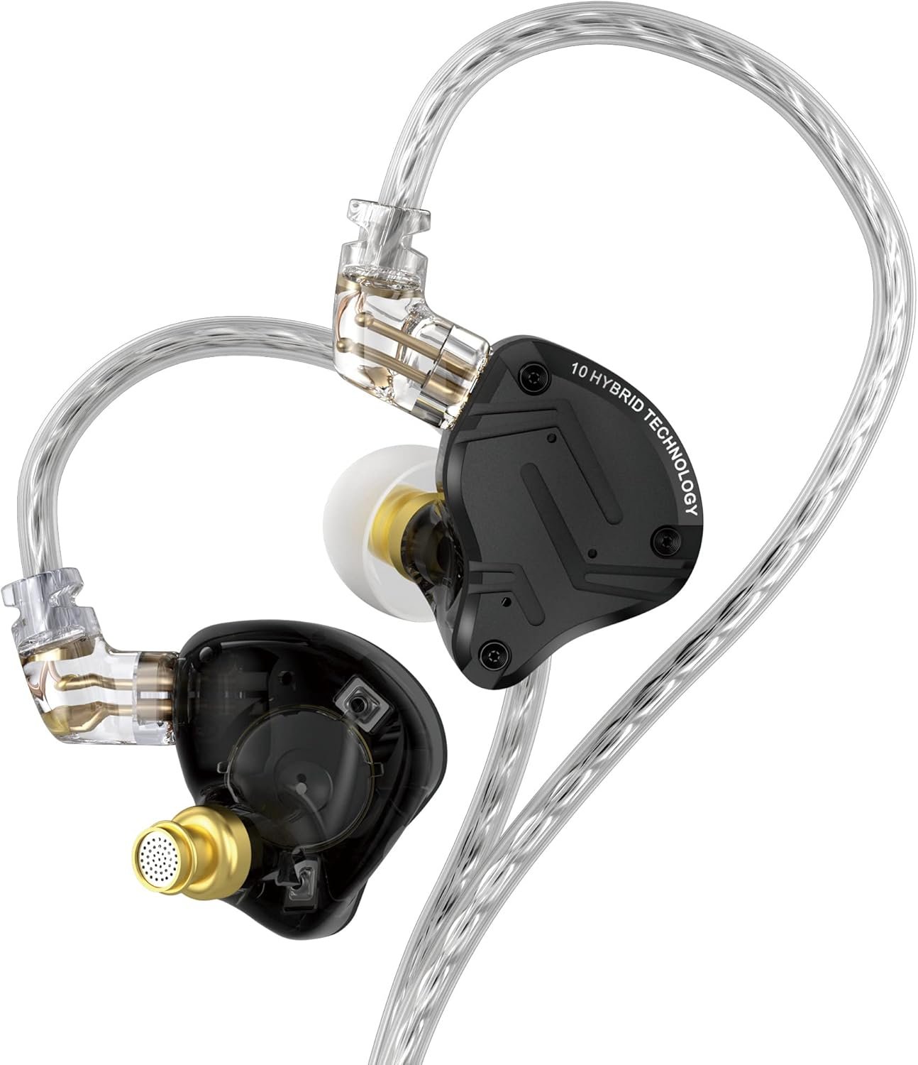 Écouteurs Intra-Auriculaires 4BA+1DD, Écouteurs Hybrides Moniteur HiFi à l'oreille, Casque Filaire avec Câble de 0,75 mm à 2 Broches pour Audiophile
