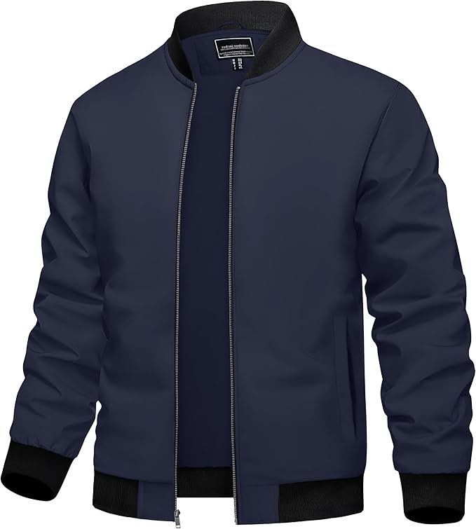 Veste Homme Imperméable Coupe Vent Blouson Homme Mi Saison Légère et Résistante Bombers Décontractée