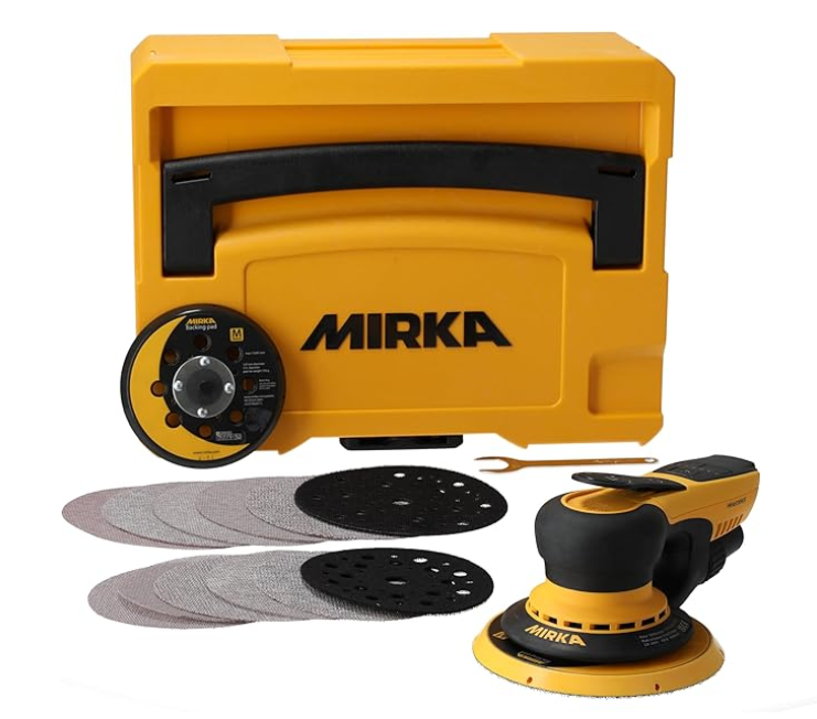 Mirka DEROS II 5650 Ponceuse Excentrique avec Aspiration pour Papier Abrasif Ø 125 & 150mm / Course de 5,0mm Machine pour Poncer sans Poussière le Bois, les Cloisons Sèches & le Métal