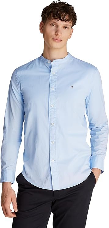 Tommy Hilfiger Chemise Homme Flex Poplin Solid Mao Regular Fit