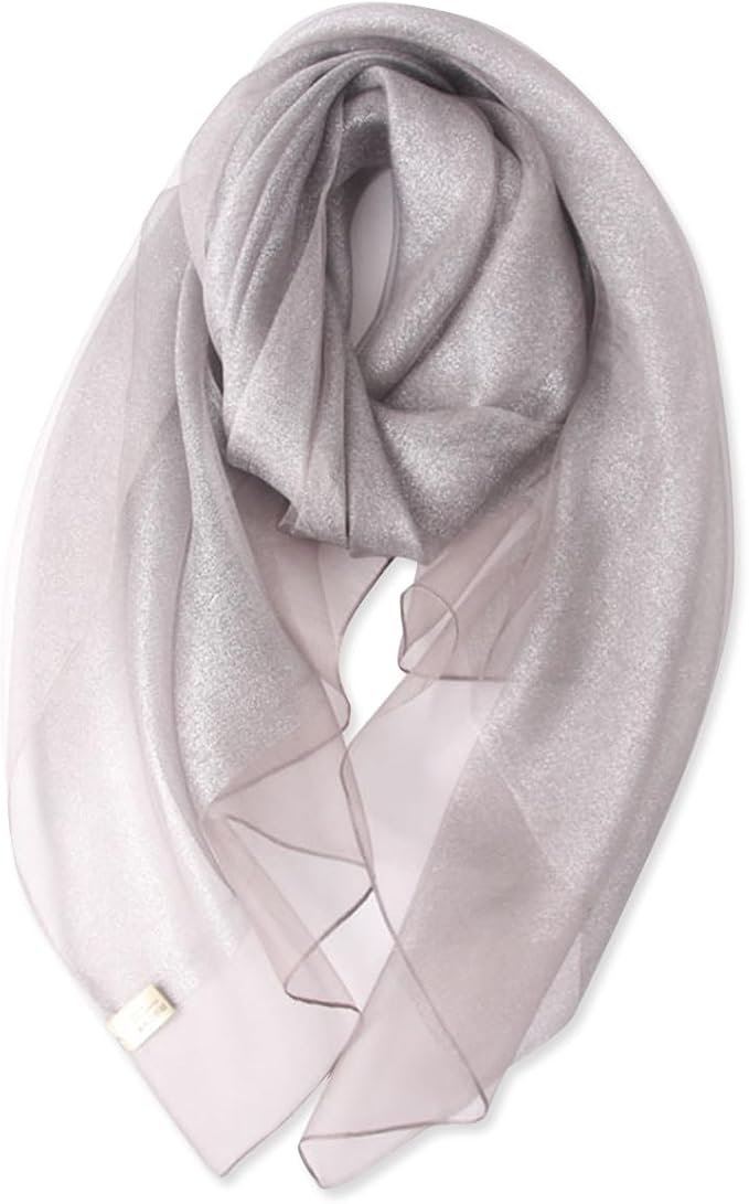 Foulard En Soie Organza à Double Épaisseur Femme Scintillants