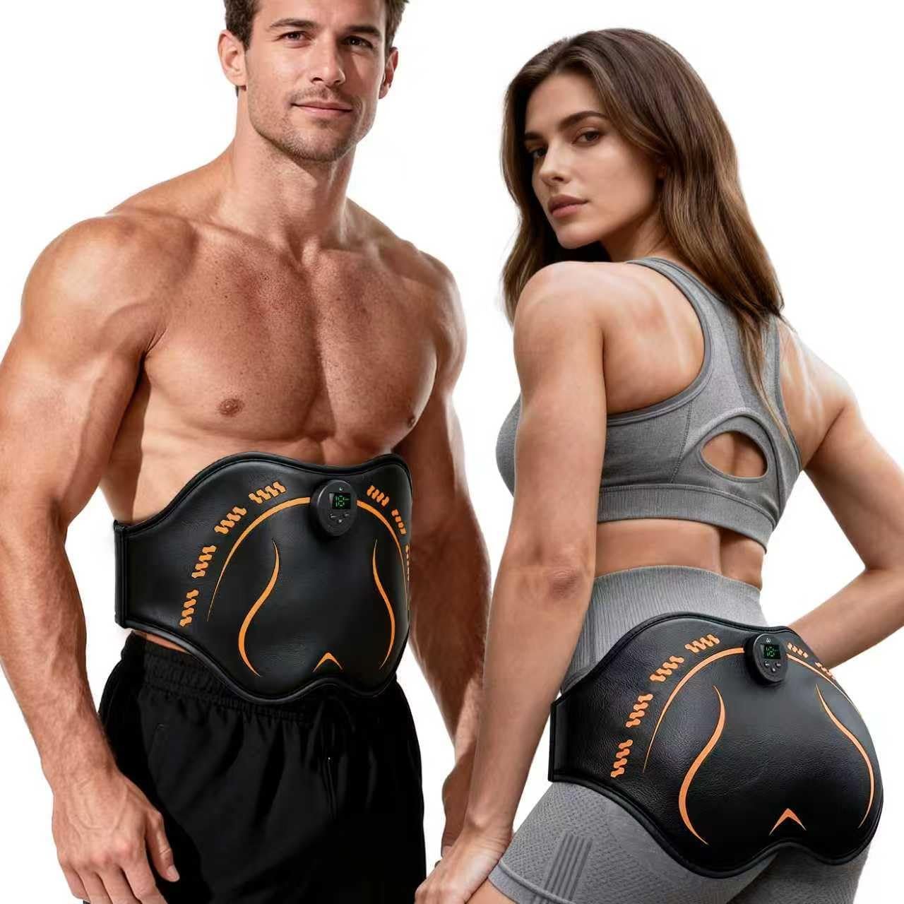 Ceinture EMS Hanches & Fessiers Rechargeable USB – Stimulateur Musculaire 8 Zones avec Télécommande LCD