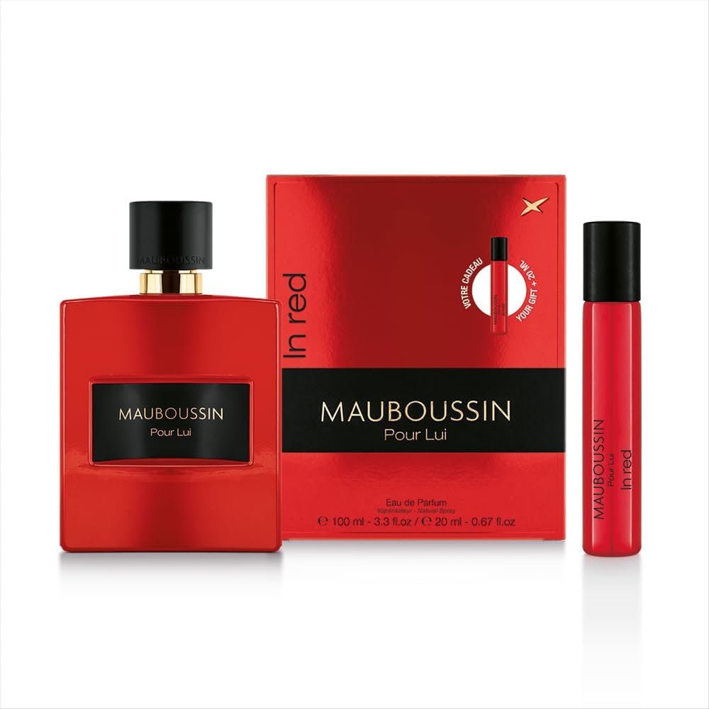 Pour Lui In Red 100ml + 20ml (Travel Spray) - Eau de Parfum Homme - Senteur Boisée & Épicée