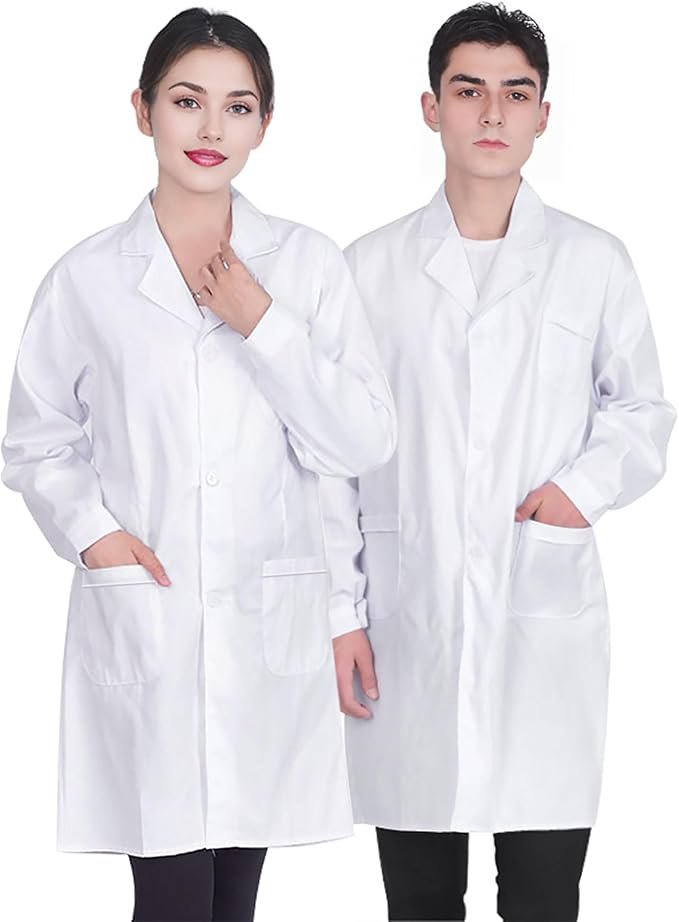 Blouse de Médecin Blouse Blanche Blouse Laboratoire Scolaire de Chimie pour Homme Femme