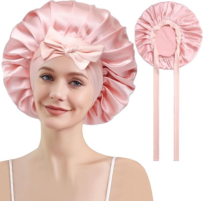 Bonnet en Soie pour Dormir pour Femme - Bonnet de Nuit 100% Soie, Bonnet Cheveux en Soie pour la Nuit, Bonnet de Nuit en Soie