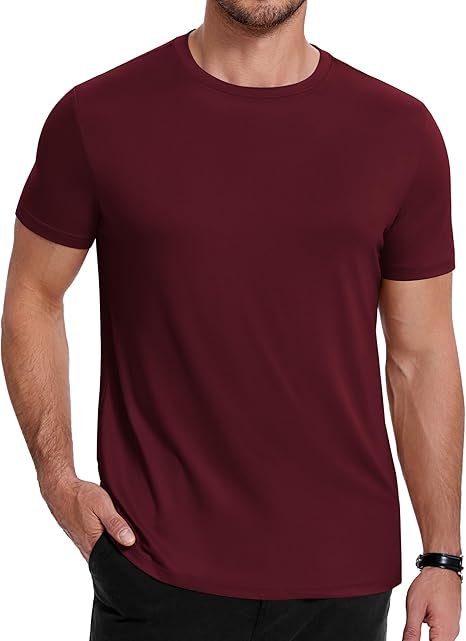 T-shirt homme col rond manches courtes – Basique casual, tissu doux et coupe regular fit