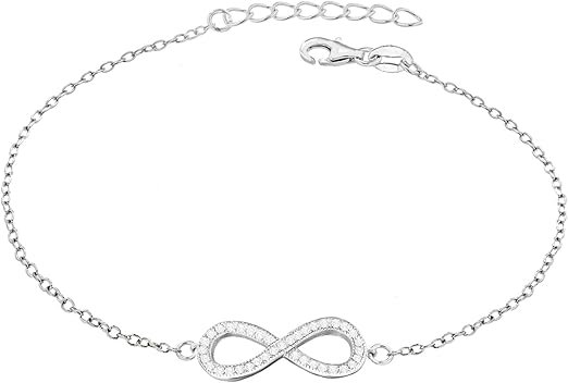 Bracelet réglable en argent sterling plaqué rhodium