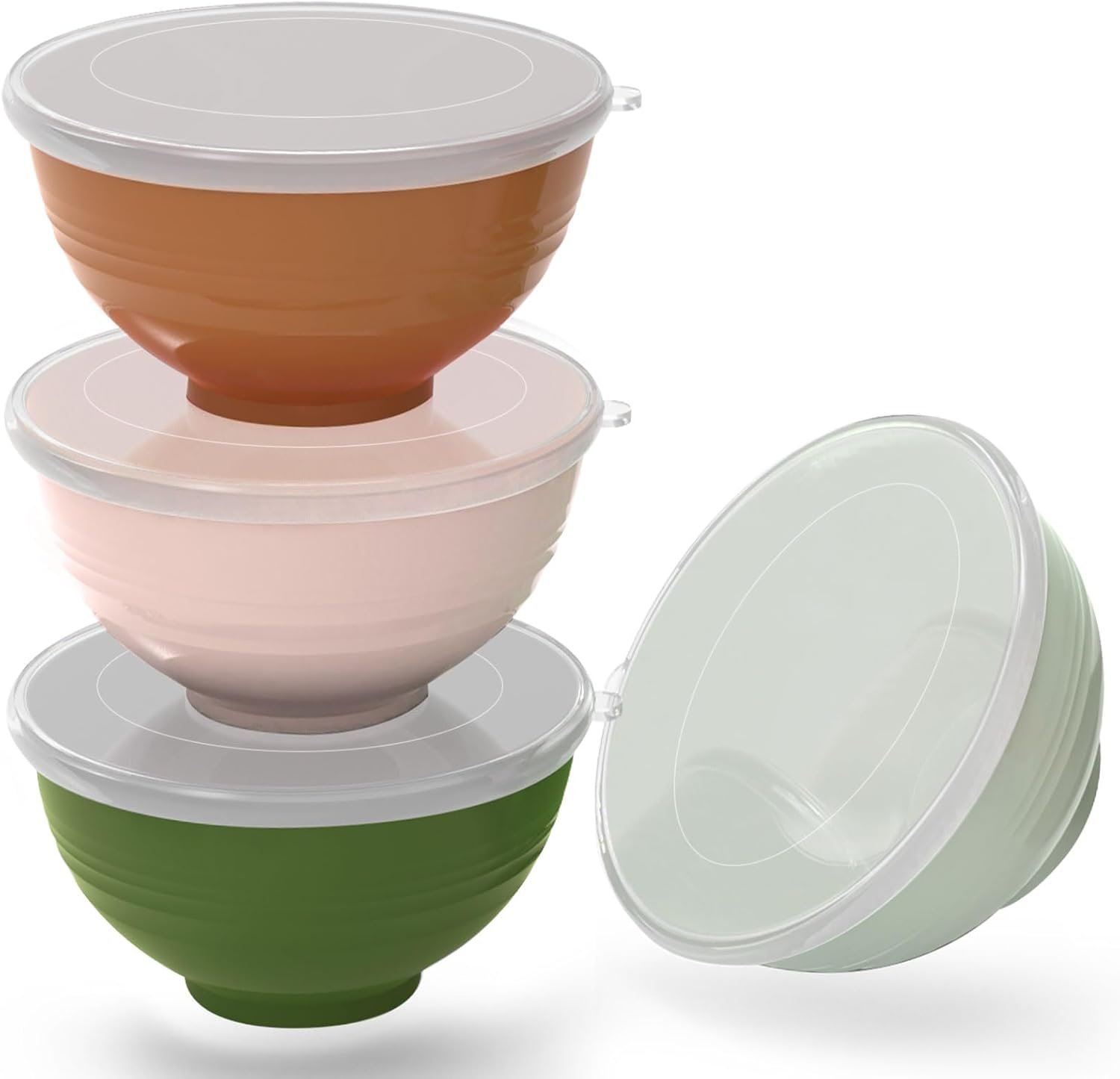 Matériau du bol 	Polypropylène (PP) Nombre de pièces 	4 Marque 	Greentainer Couleur 	4pcs-orange avec Couvercle Style 	Contemporain Caractéristique spéciale 	Durable, Légère, Passe au lave-vaisselle, Passe au micro-onde Forme 	Rond Capacité 	24 Onces Usag