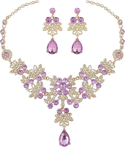 Parure de bijoux de mariage avec collier et boucles d'oreilles