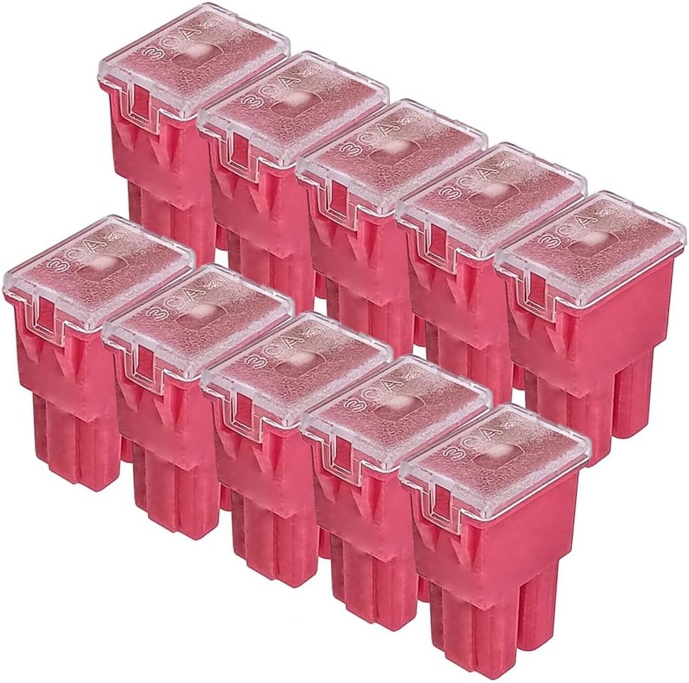 0pcs Fusibles Auto Carrés 30A Fusibles Automobiles en Forme de Boîte à Profil Standard Haut pour SUV Voitures Camions Bateaux