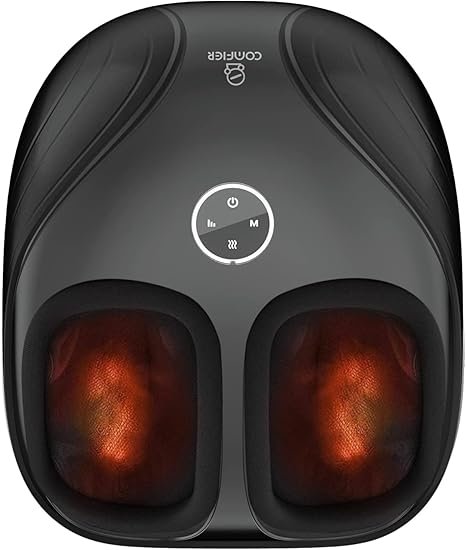 COMFIER Masseur Pied Professionnel - Appareil de Massage Pieds Shiatsu avec Chaleur, Pétrissage en Profondeur, Roulement 3D et Compression d'Air pour une Détente Complète - Cadeau pour homme/femme