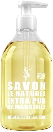 Savon Le Naturel - Savon Liquide Extra Pur de Marseille - Origine Naturelle - Huiles Végétales et Glycérine - Tous Types de Peau - Sans Colorants - Antibactérien - 500 ml