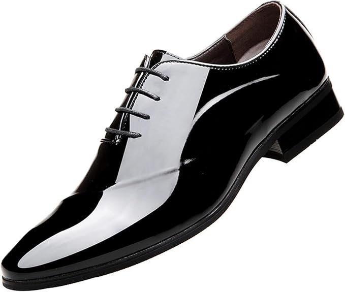 Chaussures d’affaires homme en cuir verni noir – Élégantes pour mariage, soirée et occasions formelles