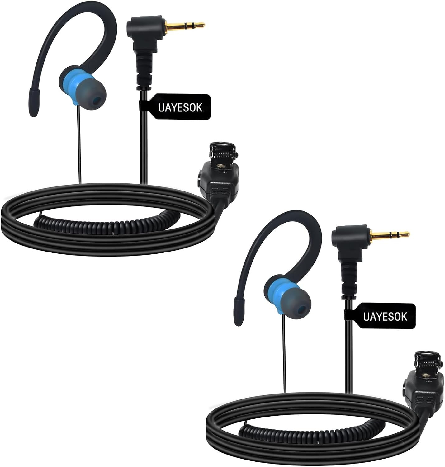 Lot de 2 écouteurs pour talkie-walkie à 1 broche 2,5 mm, type G, casque de sécurité avec micro PTT compatible avec Motorola Talkabout TLKR T92 H20 PMR446 T60 T80 T82 XT180 Radio