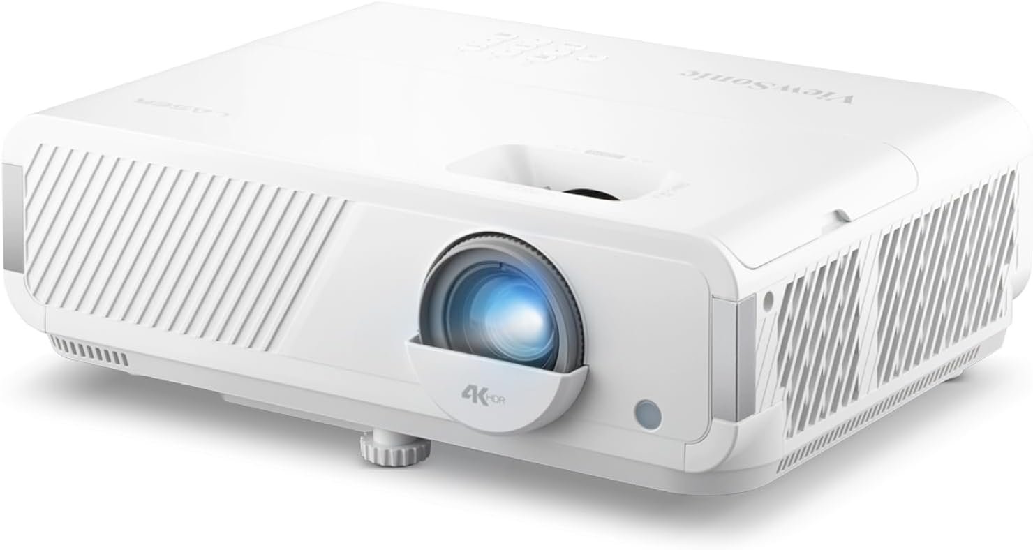 ViewSonic LX720-4K Projecteur Laser 4K UHD avec Google TV, 3500 Lumens ANSI, Mode Gaming 1 ms, HDR/HLG, Zoom optique 1,3x, Correction trapèze H/V auto