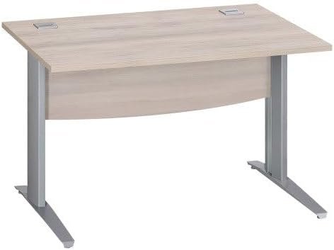 Bureau droit chêne gris L 120 cm piètement L métal Essens