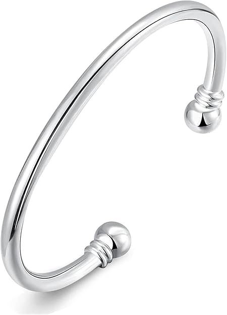 Bracelet Femme/Homme Jonc Argenté Ajustable
