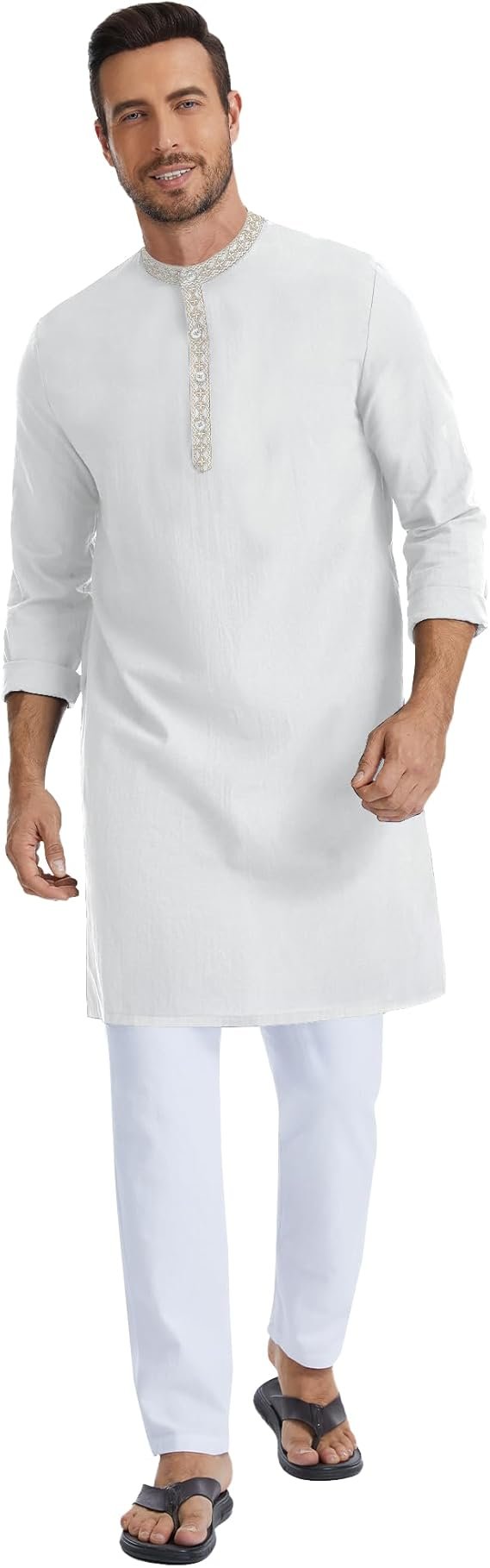 Thobe Homme en Coton & Lin – Kaftan Traditionnel Léger