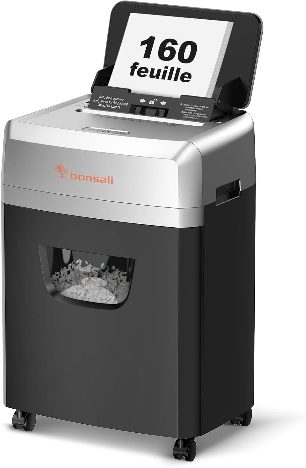 Destructeur de Documents avec Alimentation Automatique pour 160 Feuilles
