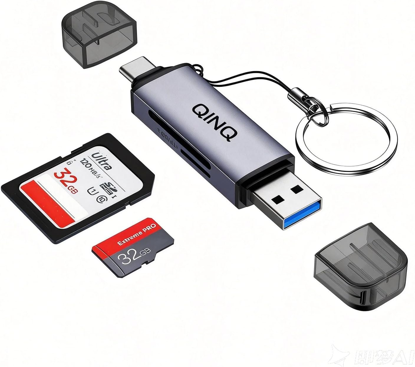 Lecteur de Cartes SD/TF USB 3.0 – Double Connecteur (USB-A + USB-C)
