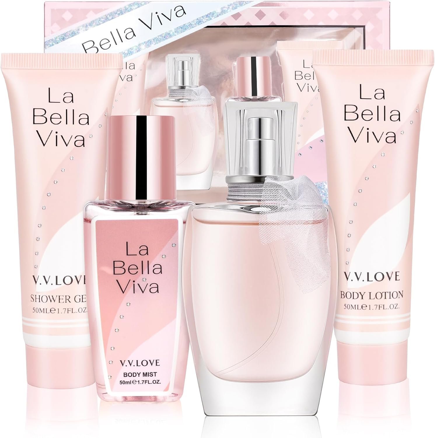 Coffret Beauté Femme :Parfum,Eau de Toilette, Gel Douche, Lait pour le Corps | Cadeaux de Noël, Anniversaires, Pour Votre mère, Votre Petite Amie, Vos Collègues