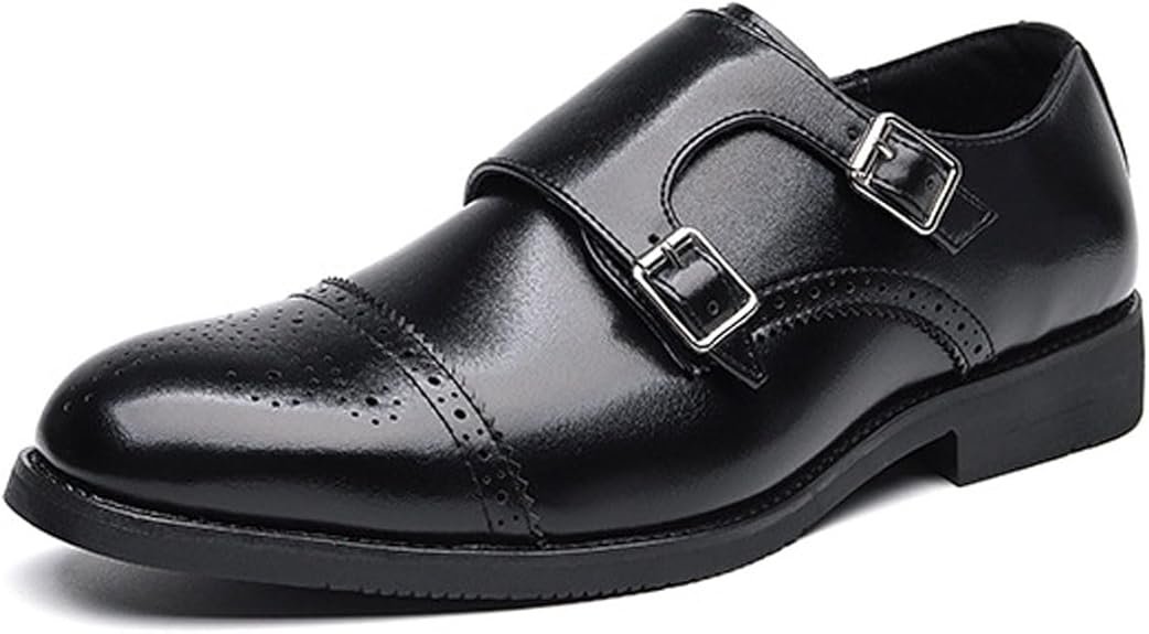 Chaussures homme Monk Strap à double boucle – Business casual élégantes pour bureau, mariage et cérémonie