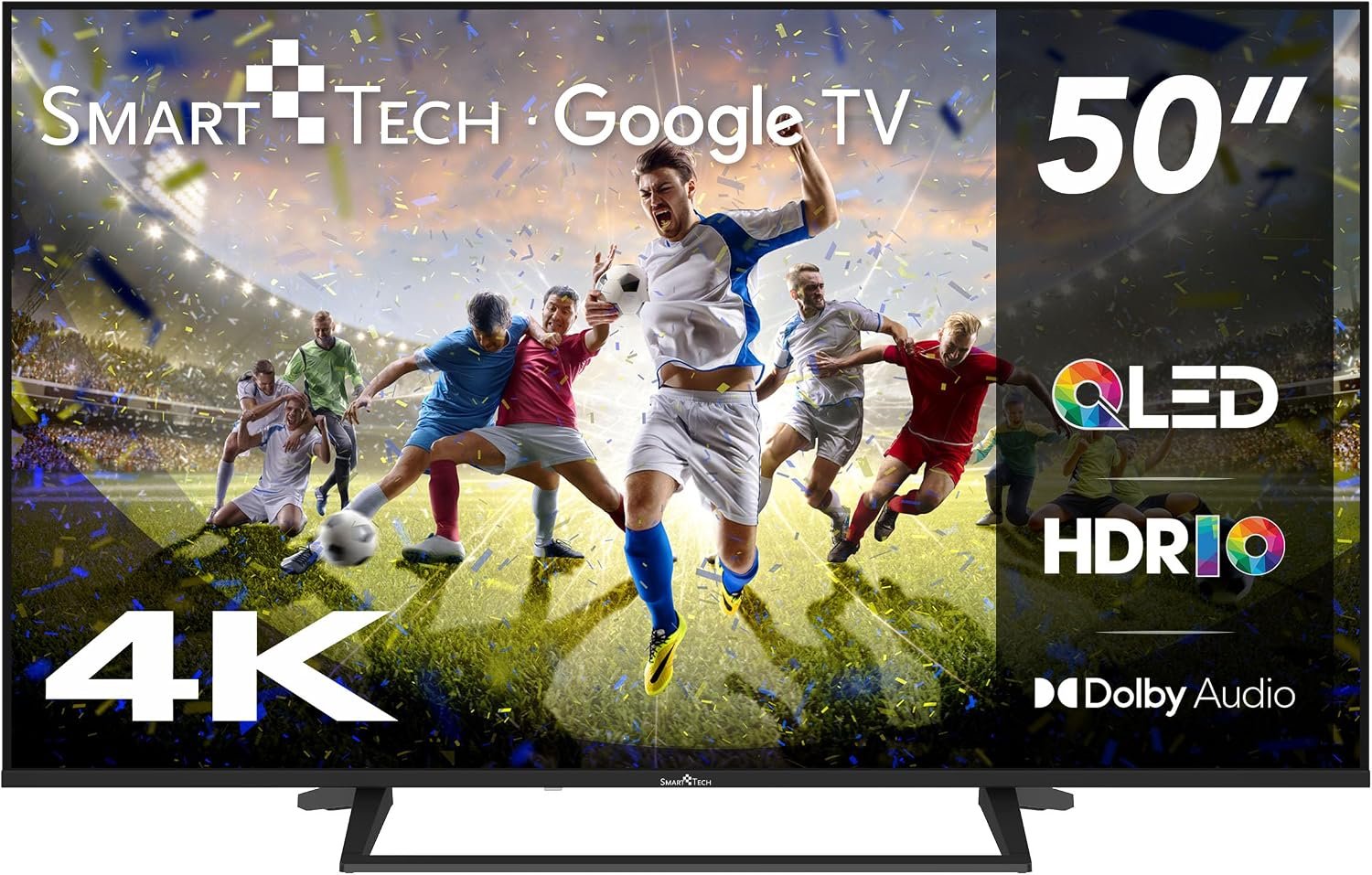 Smart Tech QLED 50QG06K Téléviseur HDR 50" avec résolution 4K UHD, Bluetooth