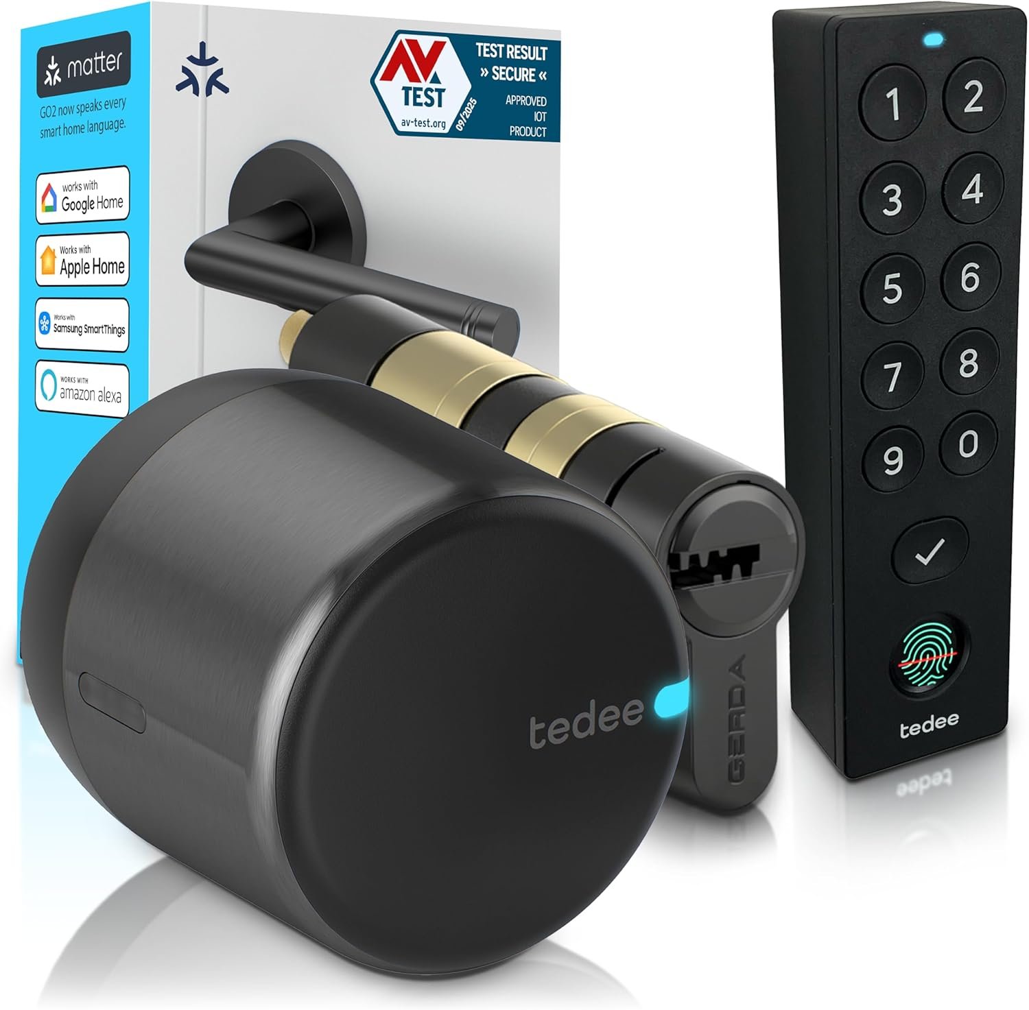 Serrure intelligente ave clavier Keypad Pro, cylindre modulaire EXXO Smart, serrure électronique pour porte, Bluetooth, accès à distance
