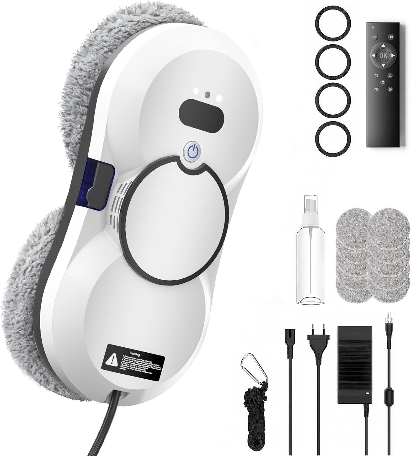 Robot Laveur de Vitre, 5600Pa Robot Nettoyeur Vitre avec Fonction Pulvérisateur