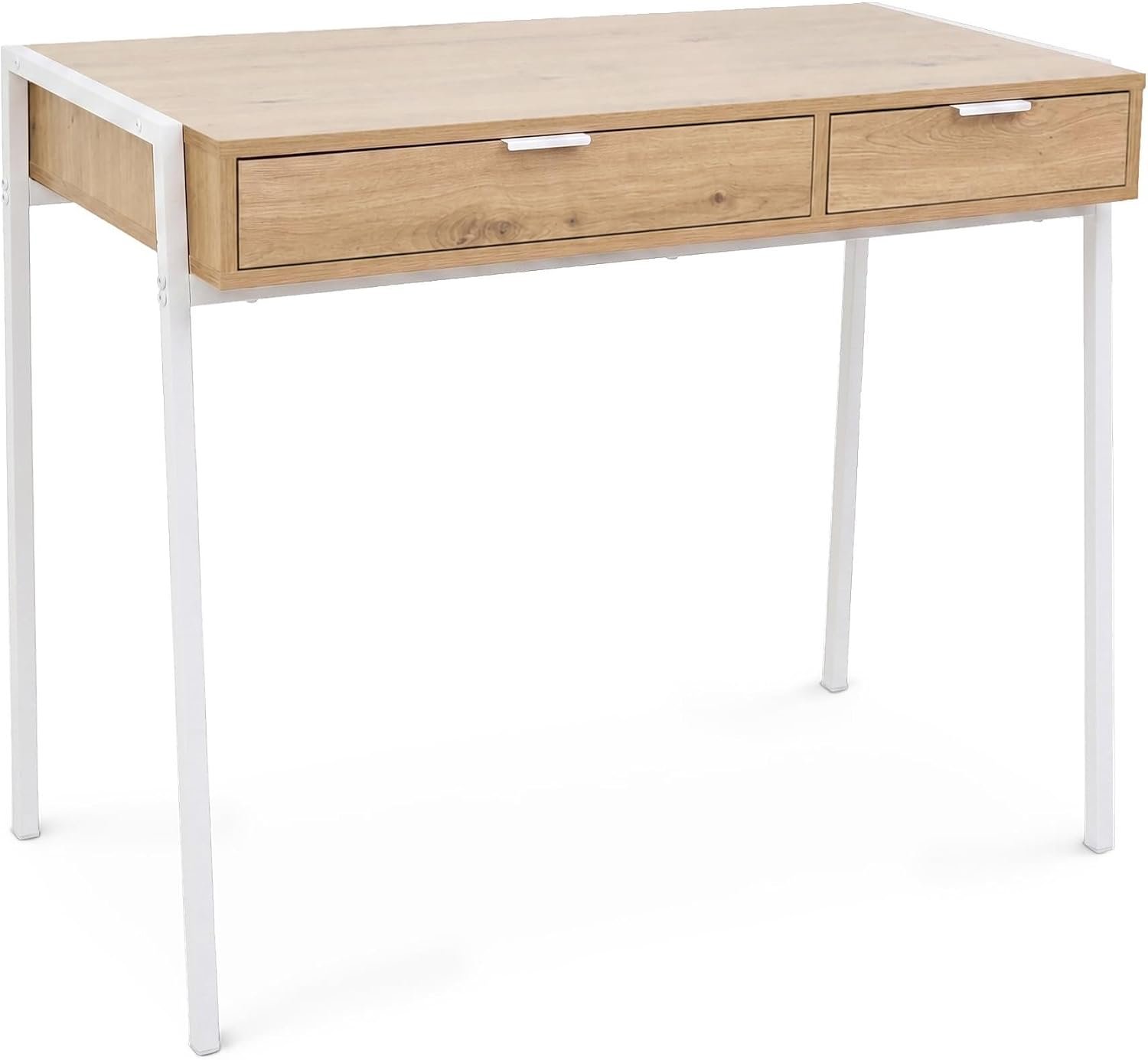 Bureau Informatique ZENTIA Industriel Chêne Artisan 100 Cm