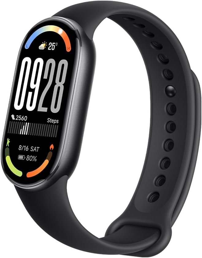 Smart Band 10, Montre Connectée, Boîtier alu, Suivi d'Activité, Écran AMOLED 1.72'', Autonomie 21 Jours, Charge Rapide, Suivi santé & Sommeil,150+ Sports, iOS & Android, 5 ATM, Boussole