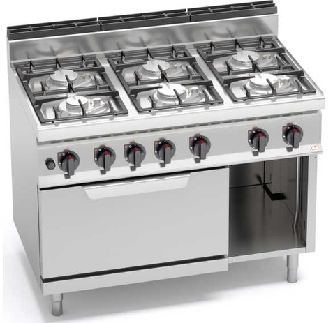 Fourneau 6 feux vifs sur four gaz G7F6PW+FG - MACROS 700
