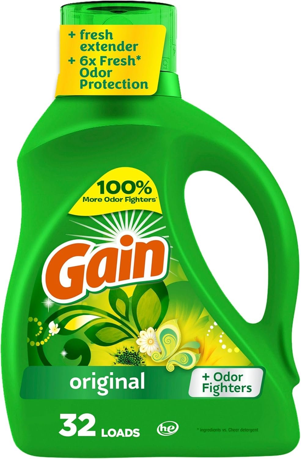 Gain + Arôme Boost Lave-linge Détergent Liquide Savon, Original, 32 Charges 46 Fl Oz