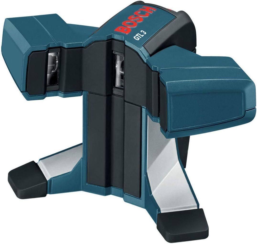 BOSCH GTL3 65 Ft Wall & Floor Covering Laser, Includes 4 AA Batteries, Versatile Steel Positioning Plate, Laser Target, & Pouch