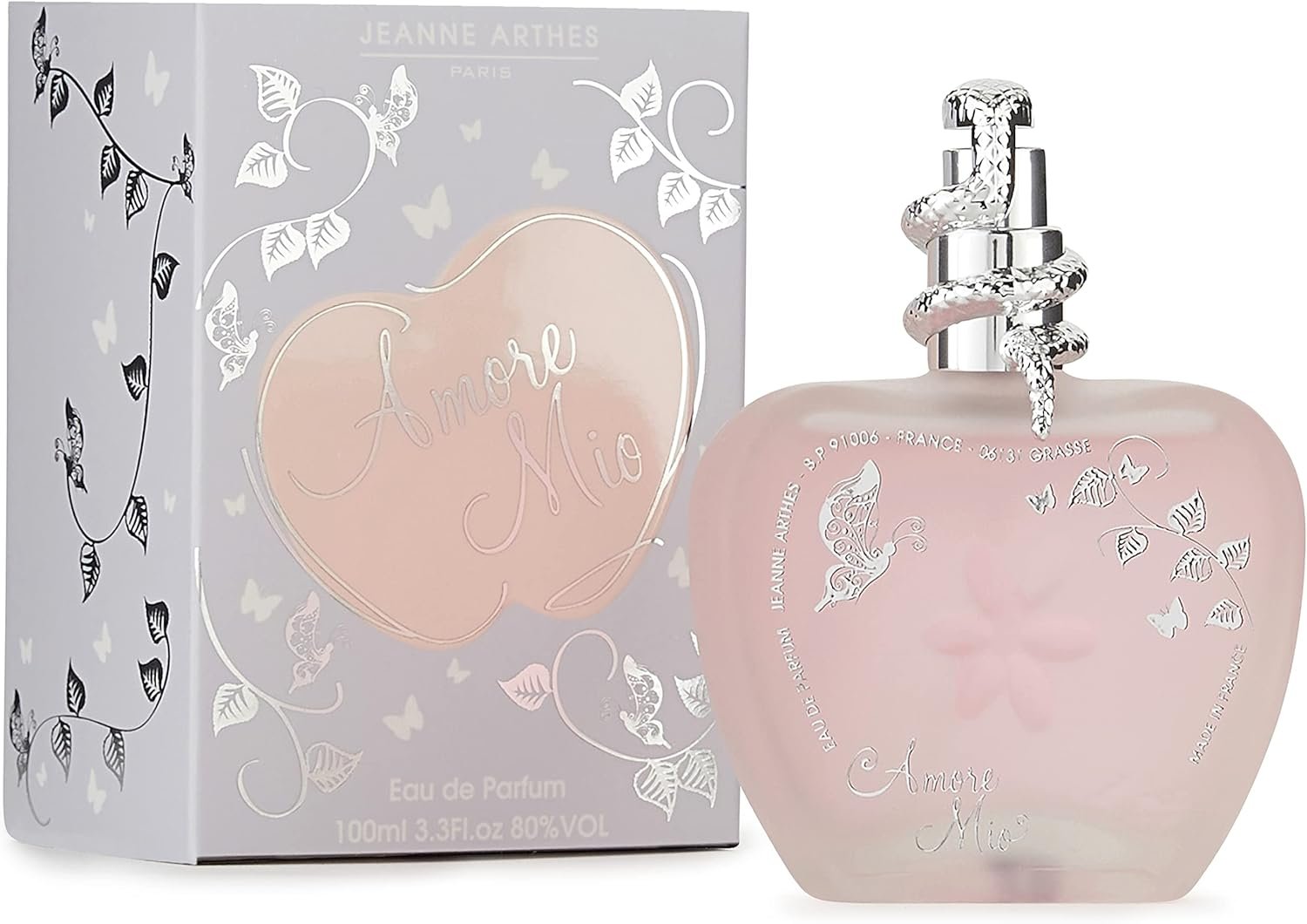 Eau de Parfum Femme Amore Mio - Floral & frais - Fève de Tonka, Musc Blanc - Fabriqué en France À Grasse- Cadeau femme - Flacon Vaporisateur 100 ml