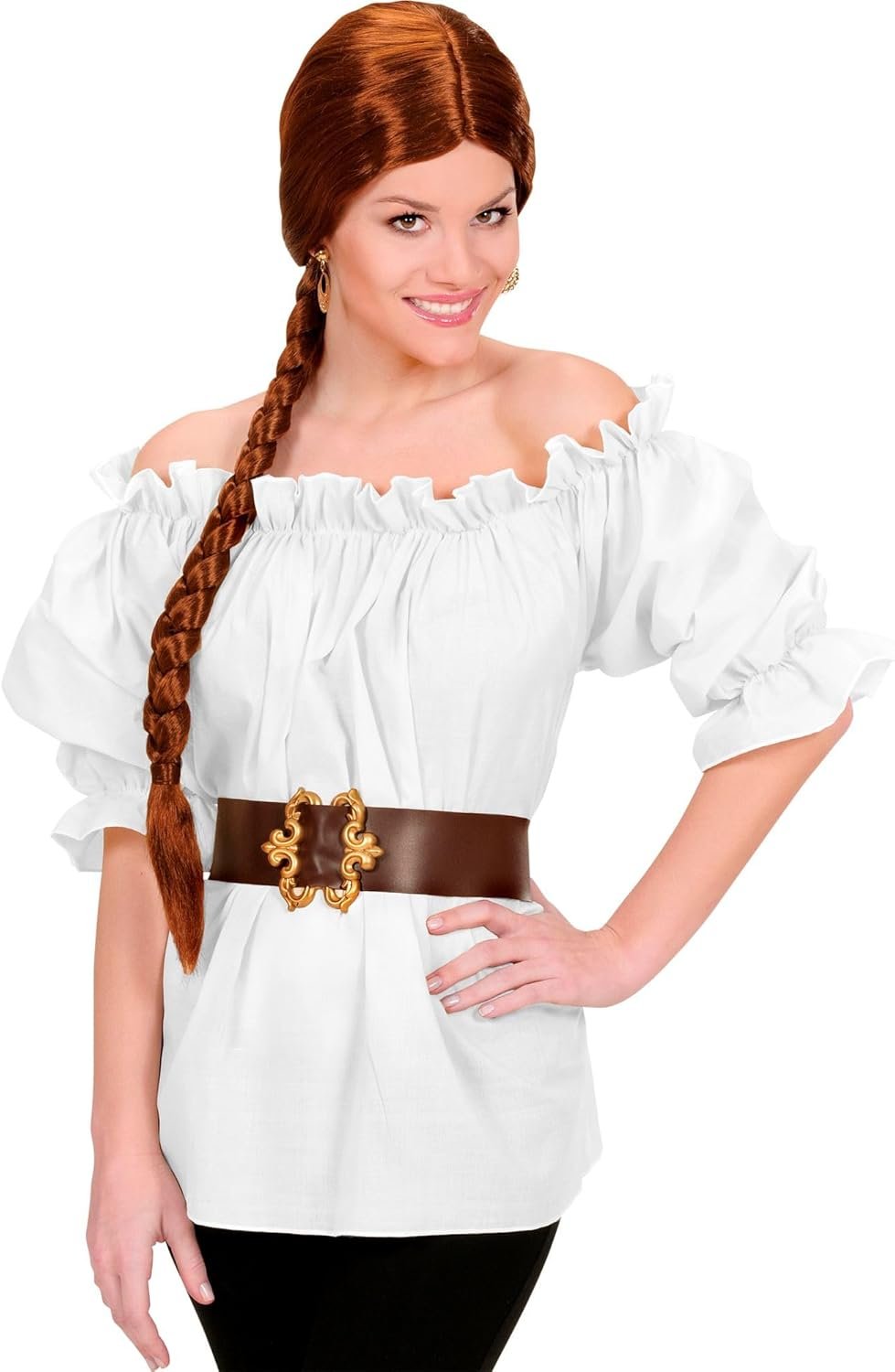 Blouse pour Costumes de Pirates, Cowgirls, épaules dénudées, Manches Bouffantes, Chemise pour Femmes