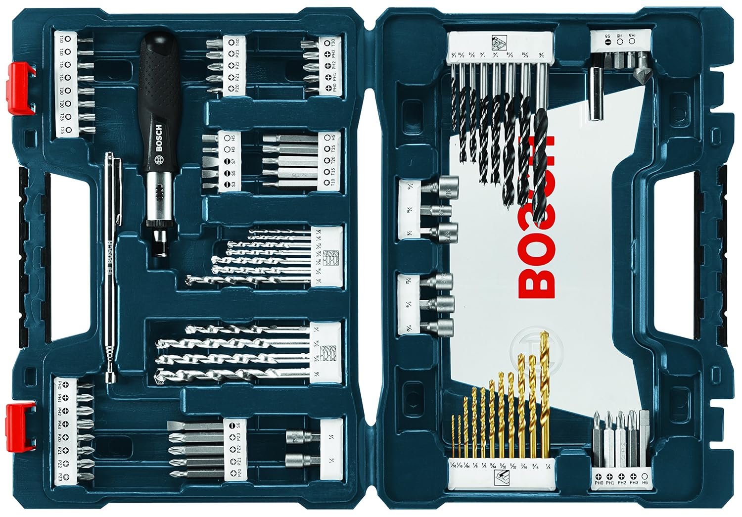 BOSCH MS4091 91-Piece Drilling and Driving Mixed Set with Included Case for Applications in Wood, Metal, Masonry