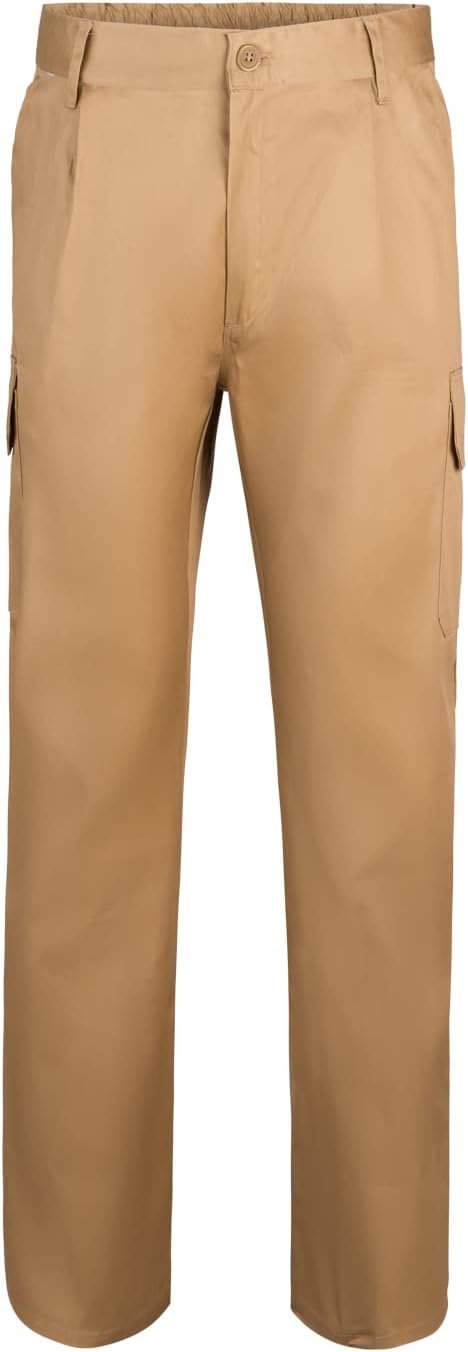 Pantalon multipoches couleur beige