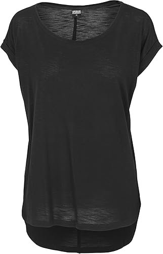 Damen Ladies Long Back Shaped Slub Tee