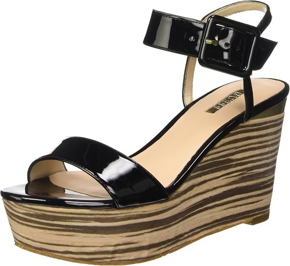 GUESS Femme Patent PU Sandales à Bout Ouvert