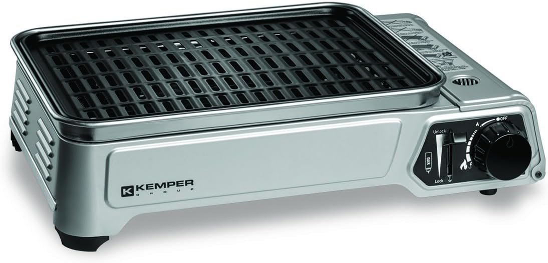 Barbecue gaz Portable à gaz 1.9 KW Compact Plaque Anti Adhesive Table balcons terrasses Camping Table