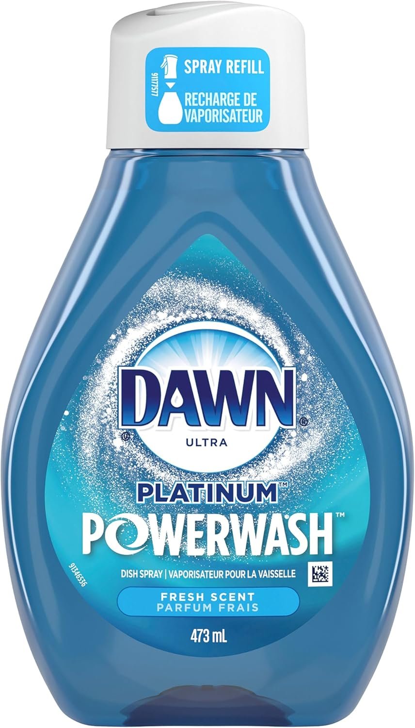 Dawn Platinum Powerwash Vaporisateur à vaisselle, savon à vaisselle, Refouille à parfum frais, 16 Fl Oz