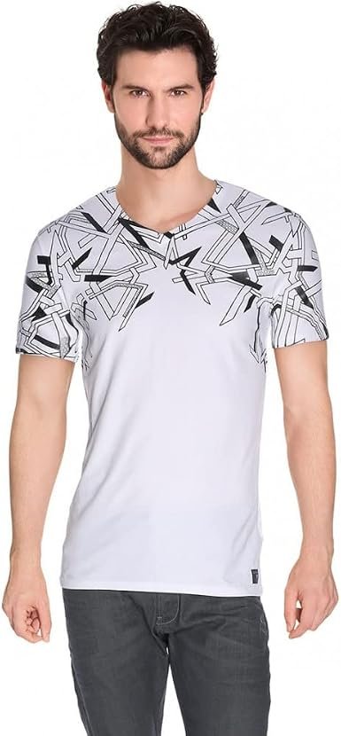 T-Shirt Homme GUESS M62I09 Wedge Blanc