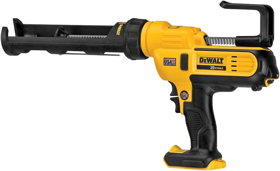 DEWALT 20V MAX Caulking Gun, Cordless, 10oz, Variable Speed Trigger, Interchangeable Canister Trays, Bare Tool Only (DCE560B)