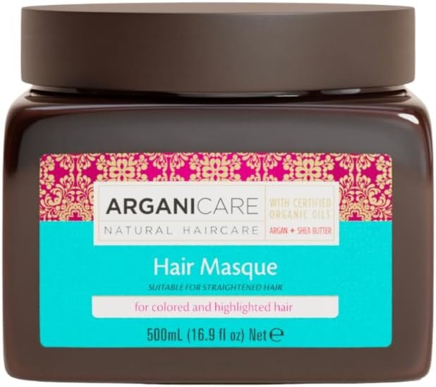 Gamme Argan | Masque Nourrissant | Huile d’Argan | Protection de la Couleur | Brillance & Douceur Intense | Cheveux Colorés & Méchés | 500 ml