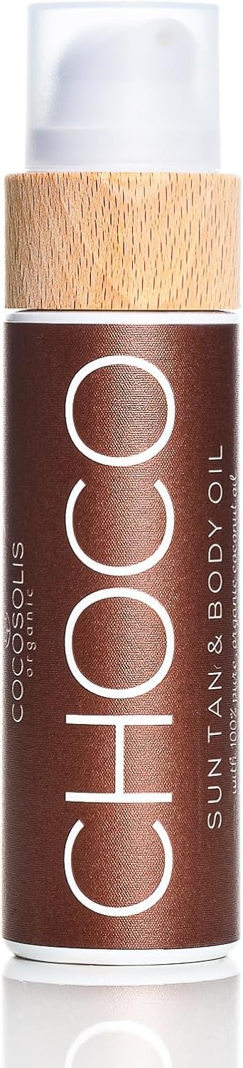 CHOCO Accélérateur de bronzage, Huile bronzante pour Banc Solaire, activateur de bronzage Intense, Naturel et Biologique, Huile Bio 110 ml