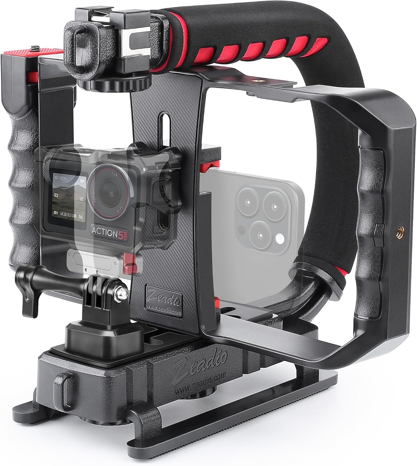 Stabilisateur vidéo Portable pour caméra d’Action avec Support vidéo pour Smartphone pour Tous Les Types de caméras, caméscopes et Smartphones