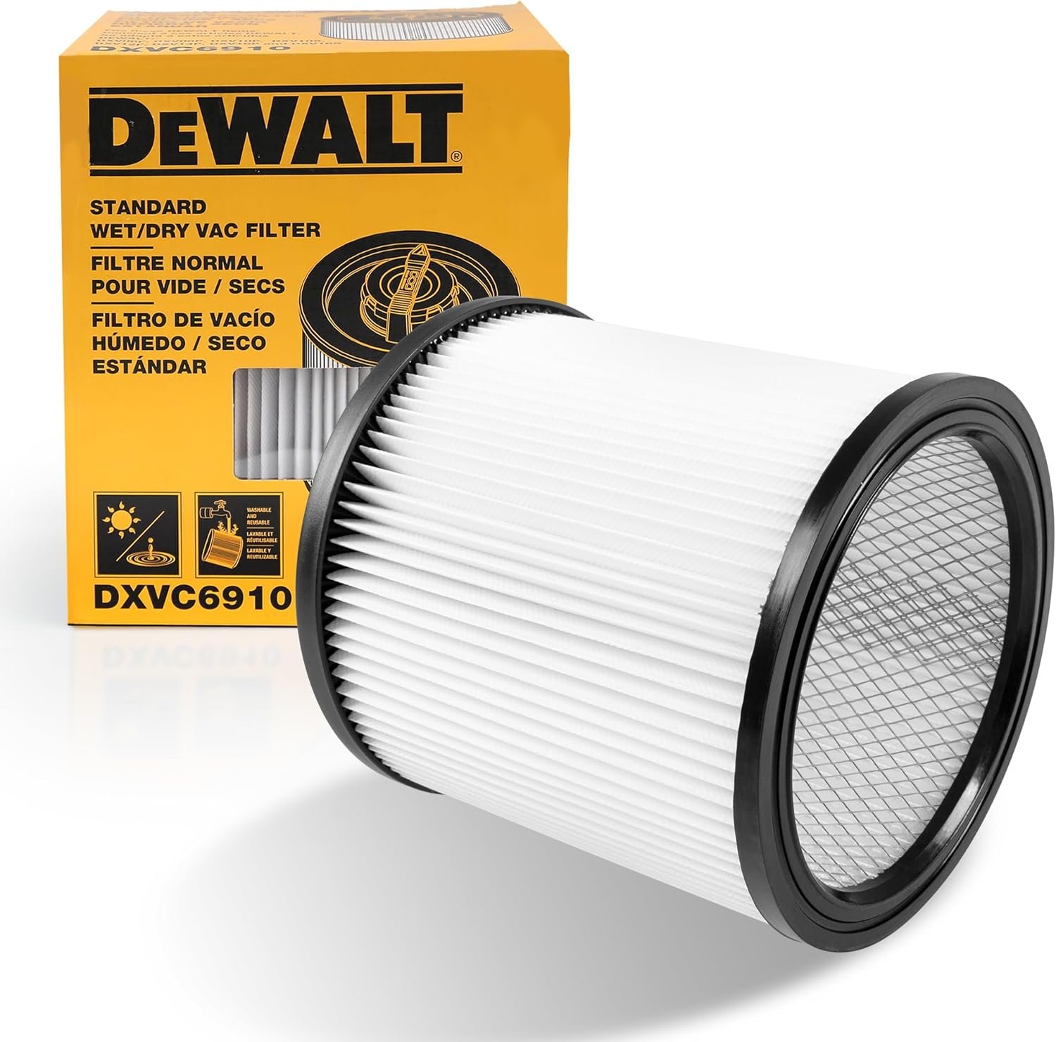 DEWALT Vacuum Filter Replacement DXVC6910, Fit for DXV06P, DXV10S, DXV09P,DXV09PA, DXV10P, DXV10PL, DXV12P, DXV16S, DXV16SA, DXV209P, DXV209PA,DXV212P,DXV212PA,DXV14P,DXV16P,DXV16PA